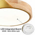 Simple Gold and Wood LED Flush Mount Ceiling Light